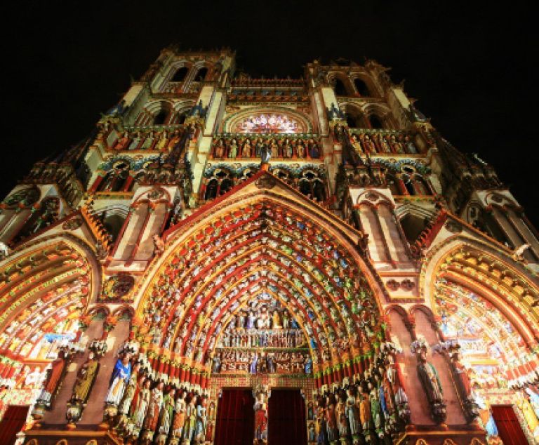 Amiens marché de Noël et spectacle "cathédrale en couleurs"